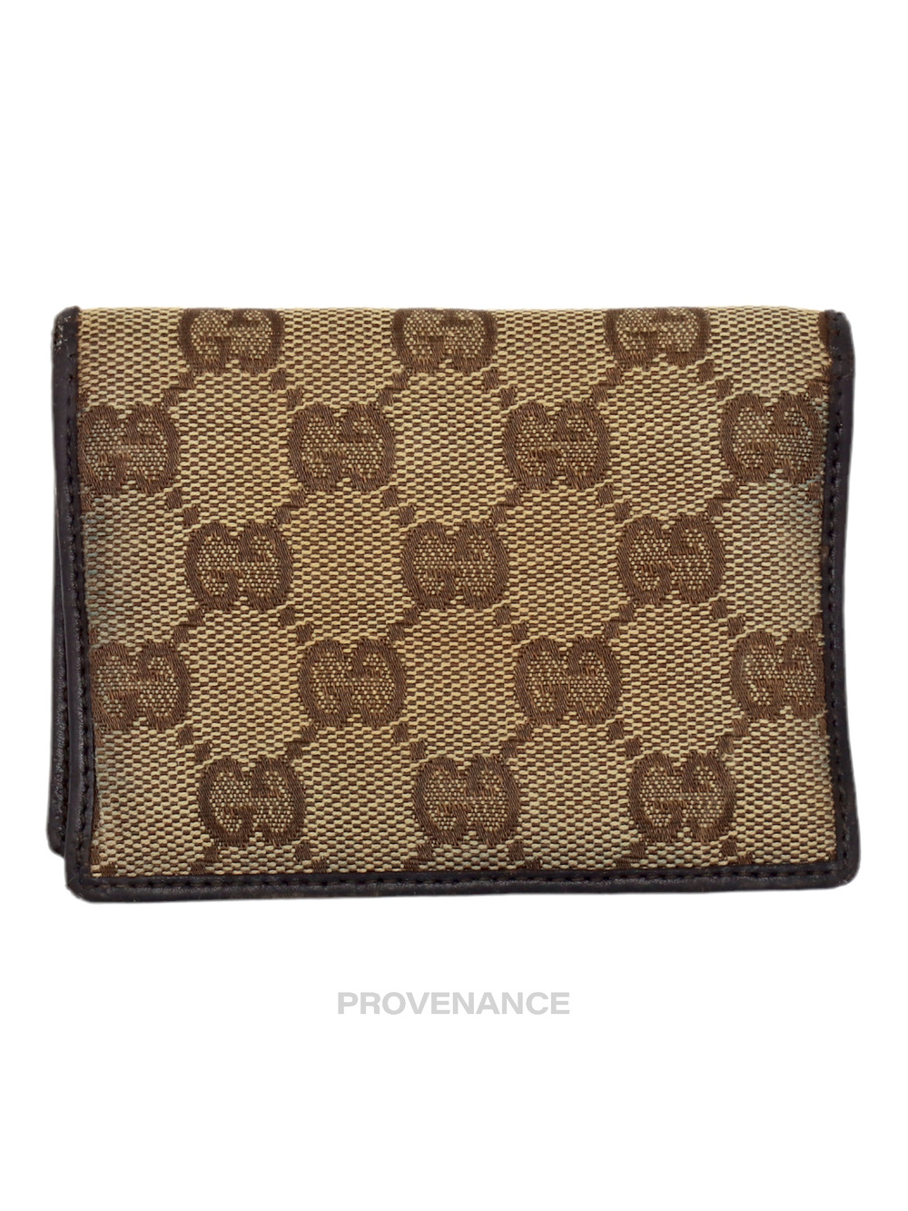 🔴 Gucci Card Wallet - GG Canvas Brown